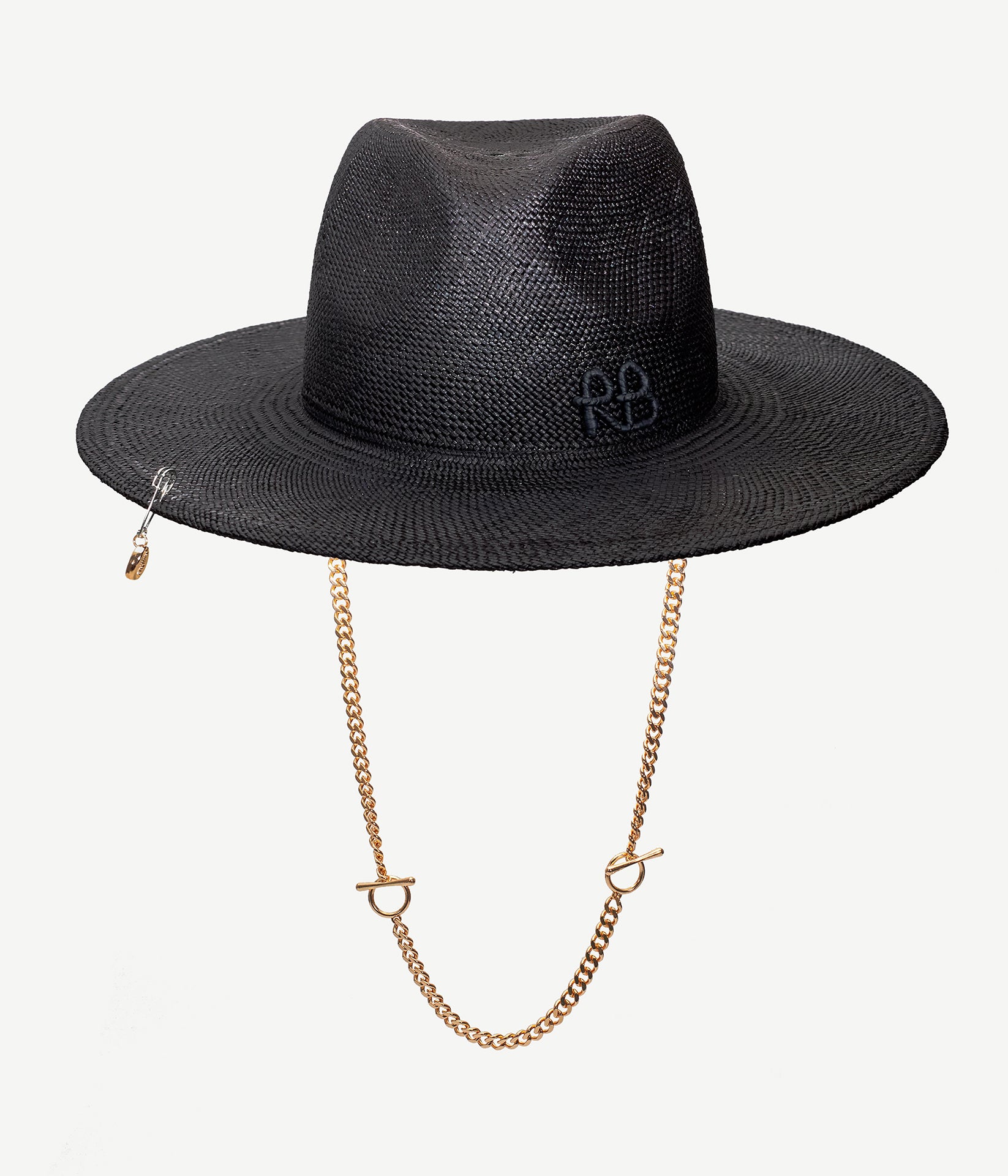 Chain Strap Straw Fedora Hat • Ruslan Baginskiy Hats & Accessories
