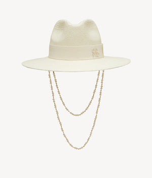 Double Chain Strap Fedora Hat FDR035-STR-PRL-2CHA-WRB-XS Ruslan Baginskiy