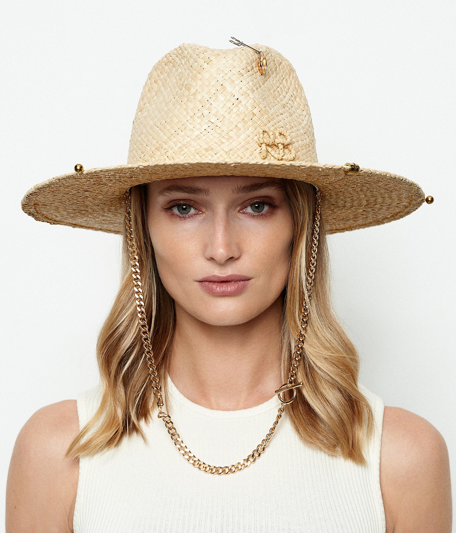 Chain Strap Fedora Hat