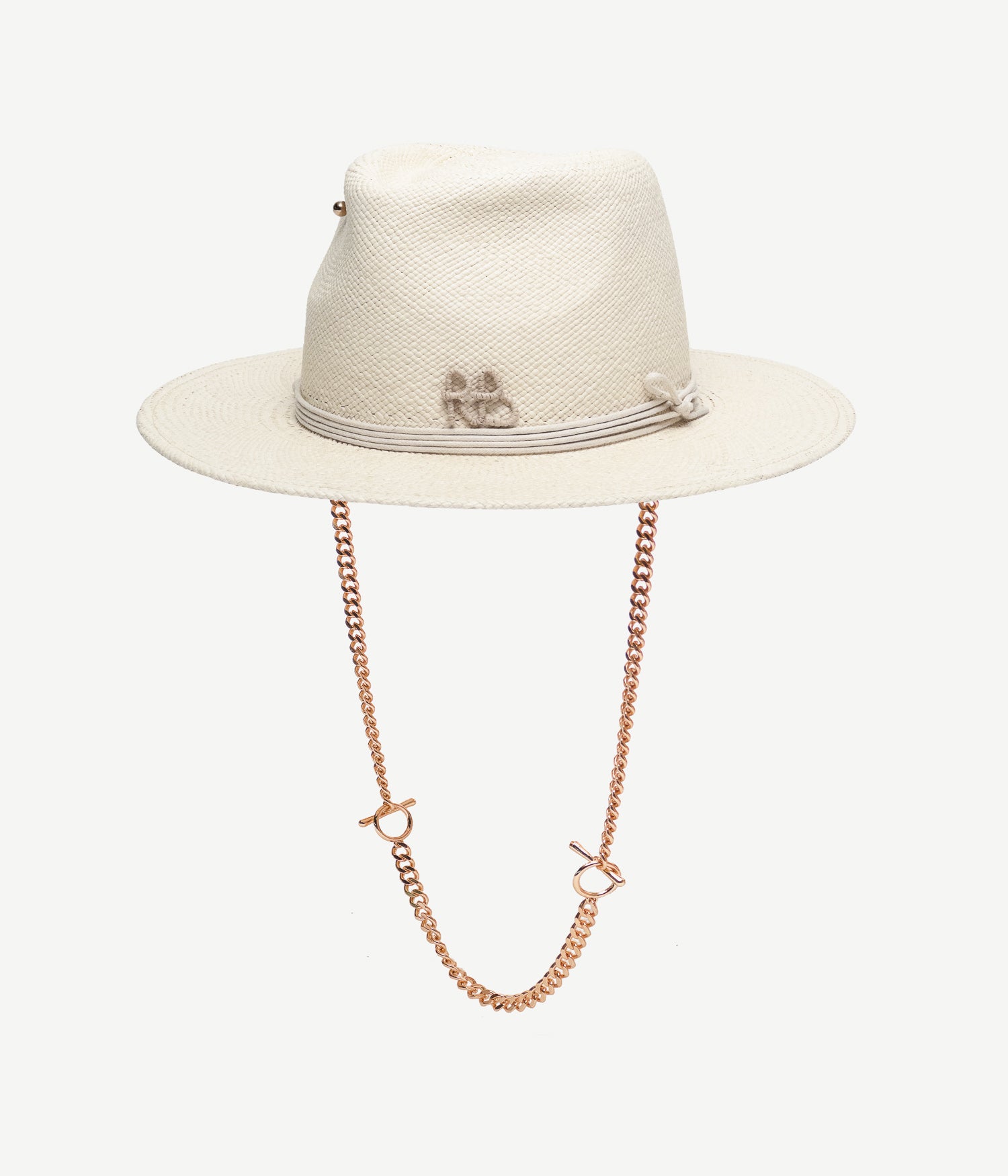 Pierced Chain Strap Fedora Hat