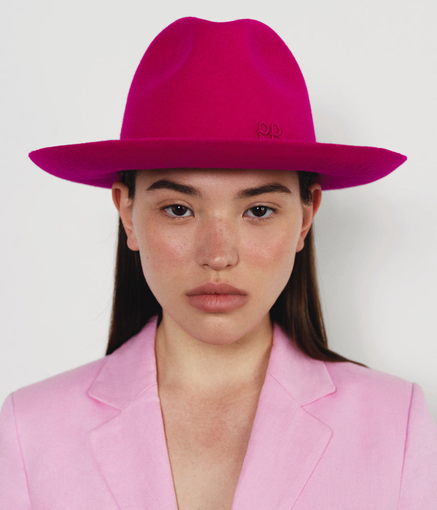 Black Friday Archive by RB, Monogram-embellished Fedora Hat FDR138-W-WRB-XS Ruslan Baginskiy