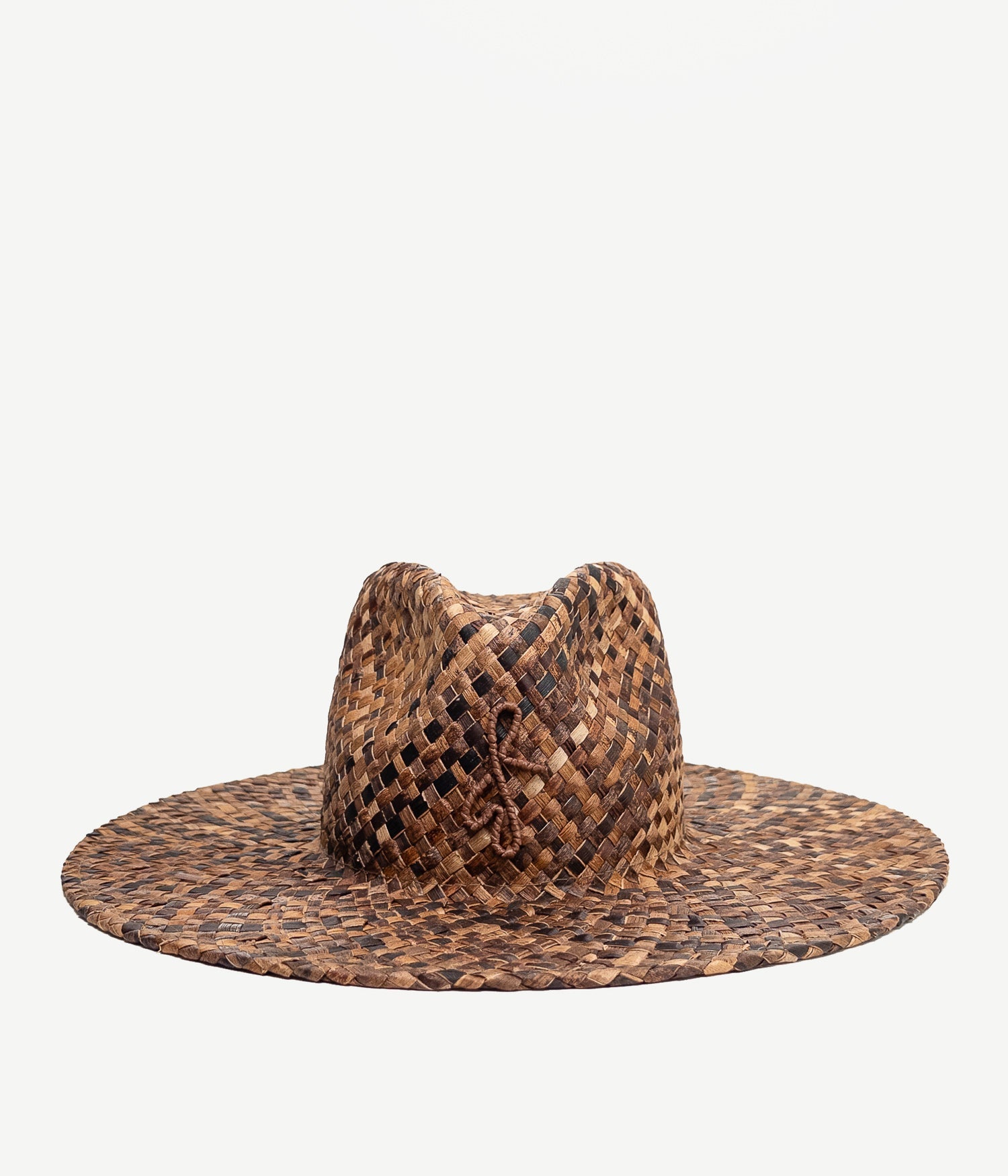 All Hat shapes, Brown straw fedora hat featuring Ruslan Baginskiy's monogram, a nod to classic elegance.