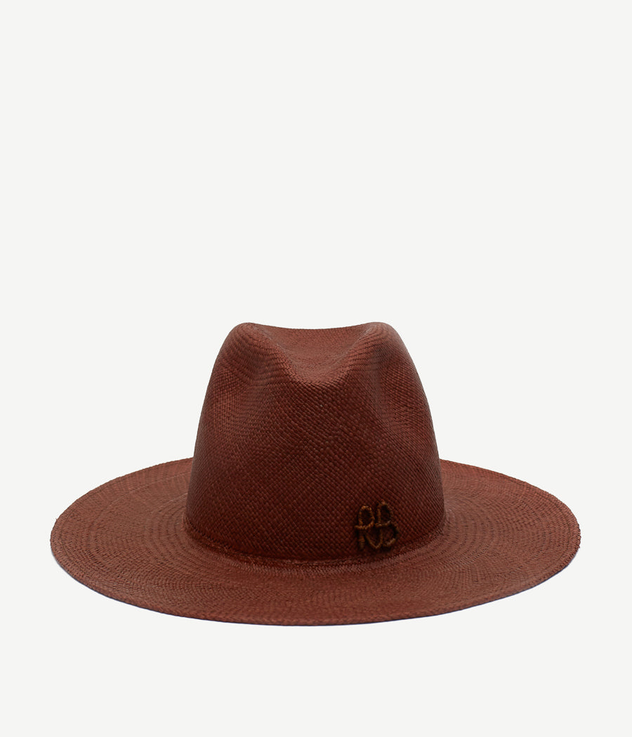 Monogram-embellished Fedora Hat FDR09-STR-SRB-XS Ruslan Baginskiy