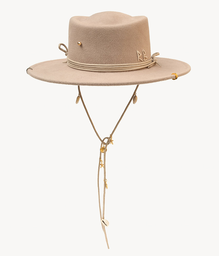 Pierced felt gambler hat