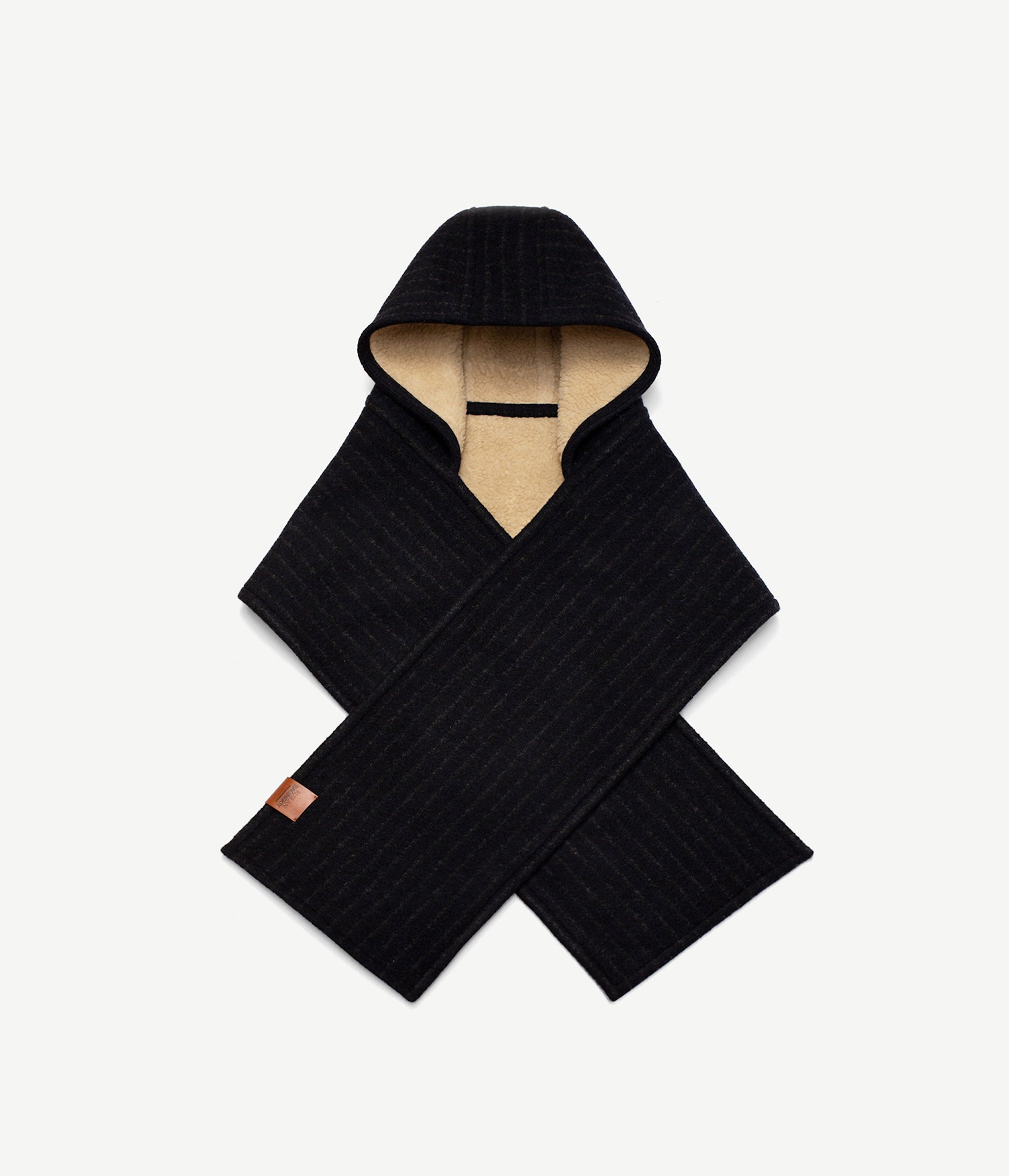 Fall 2026, Stripe-Pattern Hooded Scarf