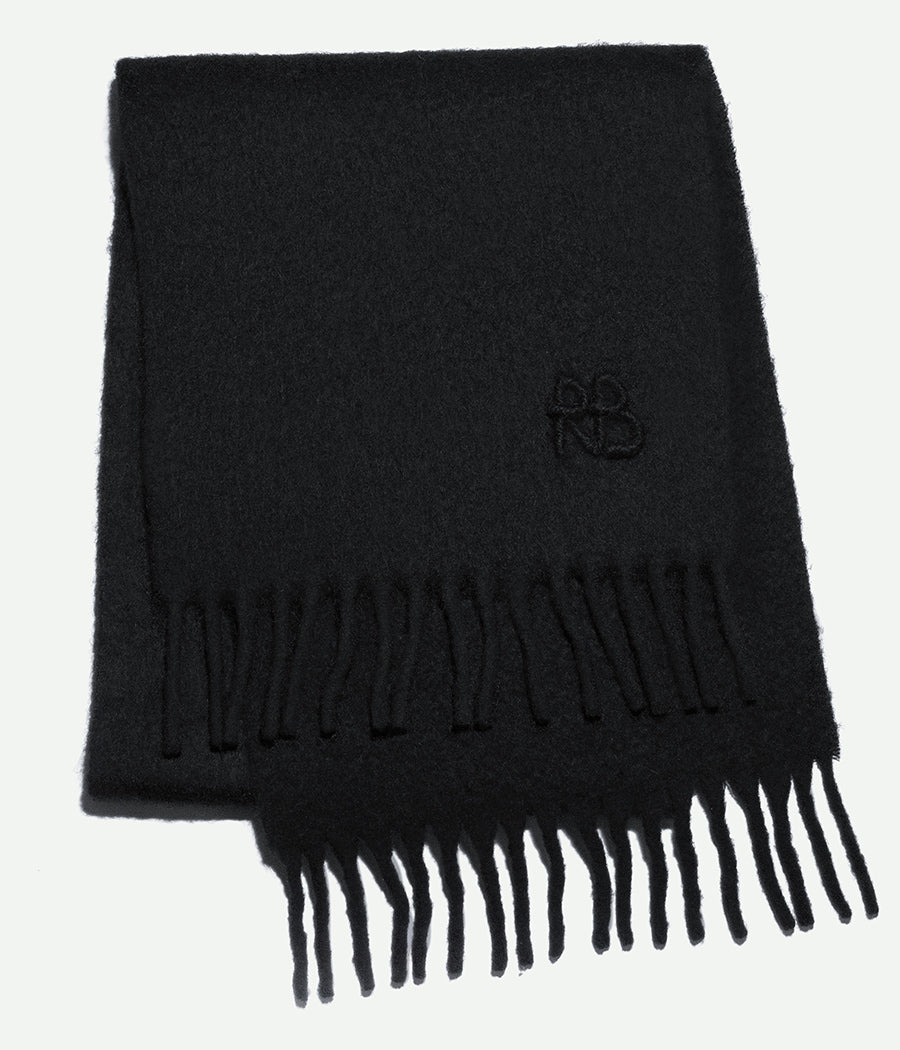 RB-Logo Fringed Alpaca-blend Scarf MID SKR033-WNAM-BHR-WRB-OS Ruslan Baginskiy