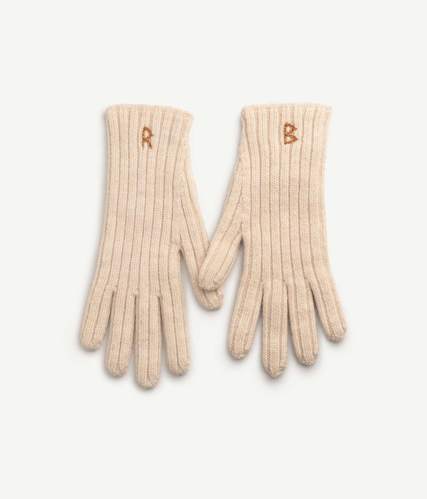 Monogram-embroidered Wool Gloves • Ruslan Baginskiy Hats