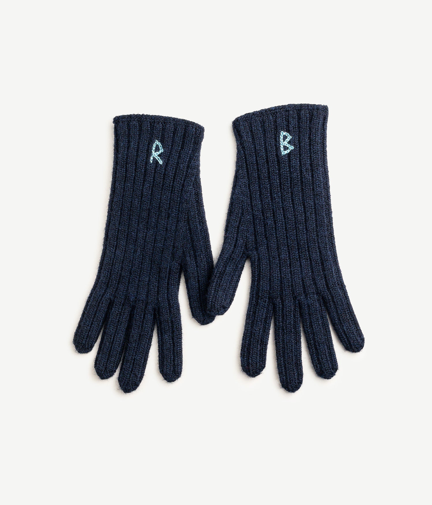 Monogram-embroidered Wool Gloves • Ruslan Baginskiy Hats