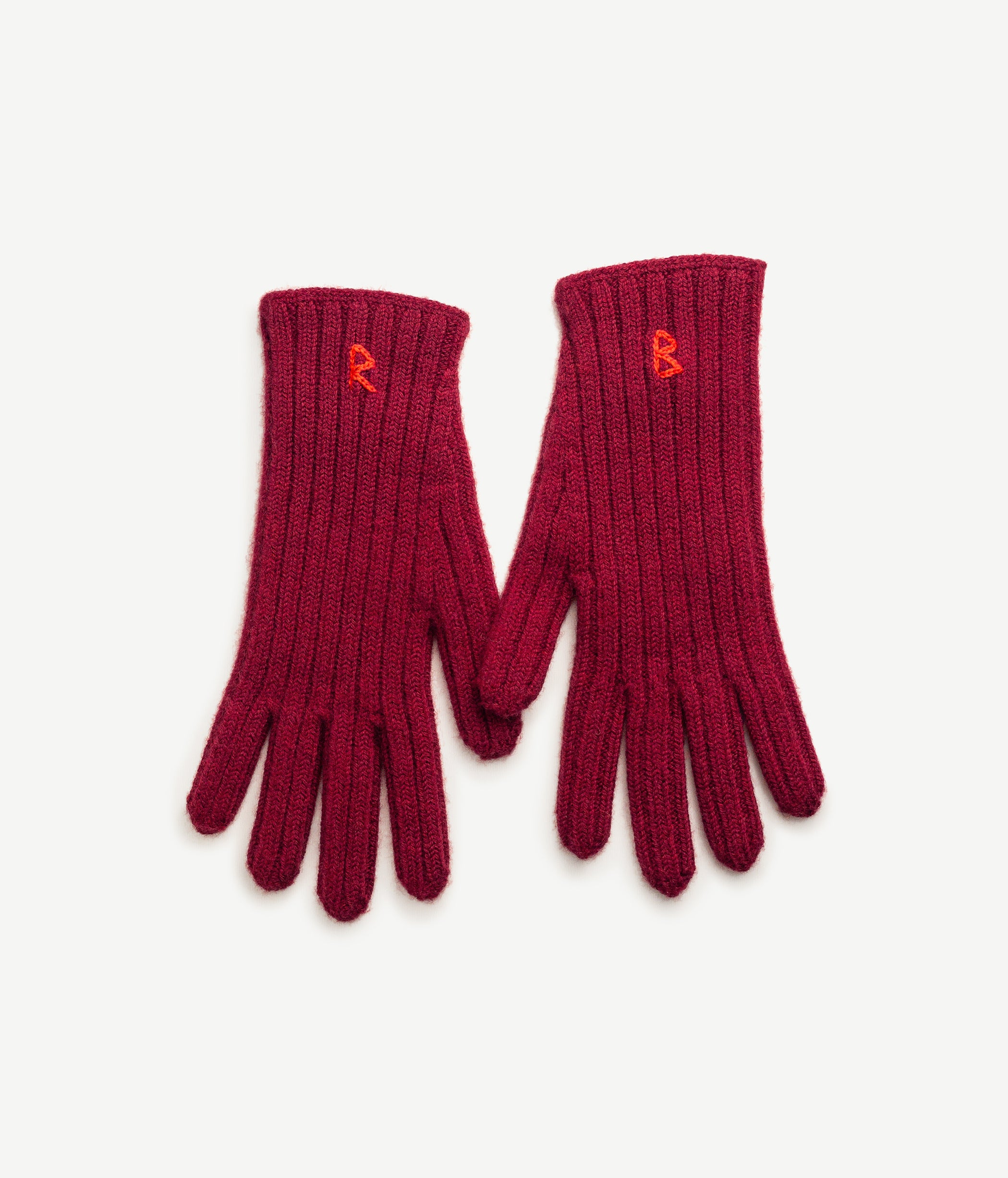 All Knits, Monogram-embroidered Wool Gloves