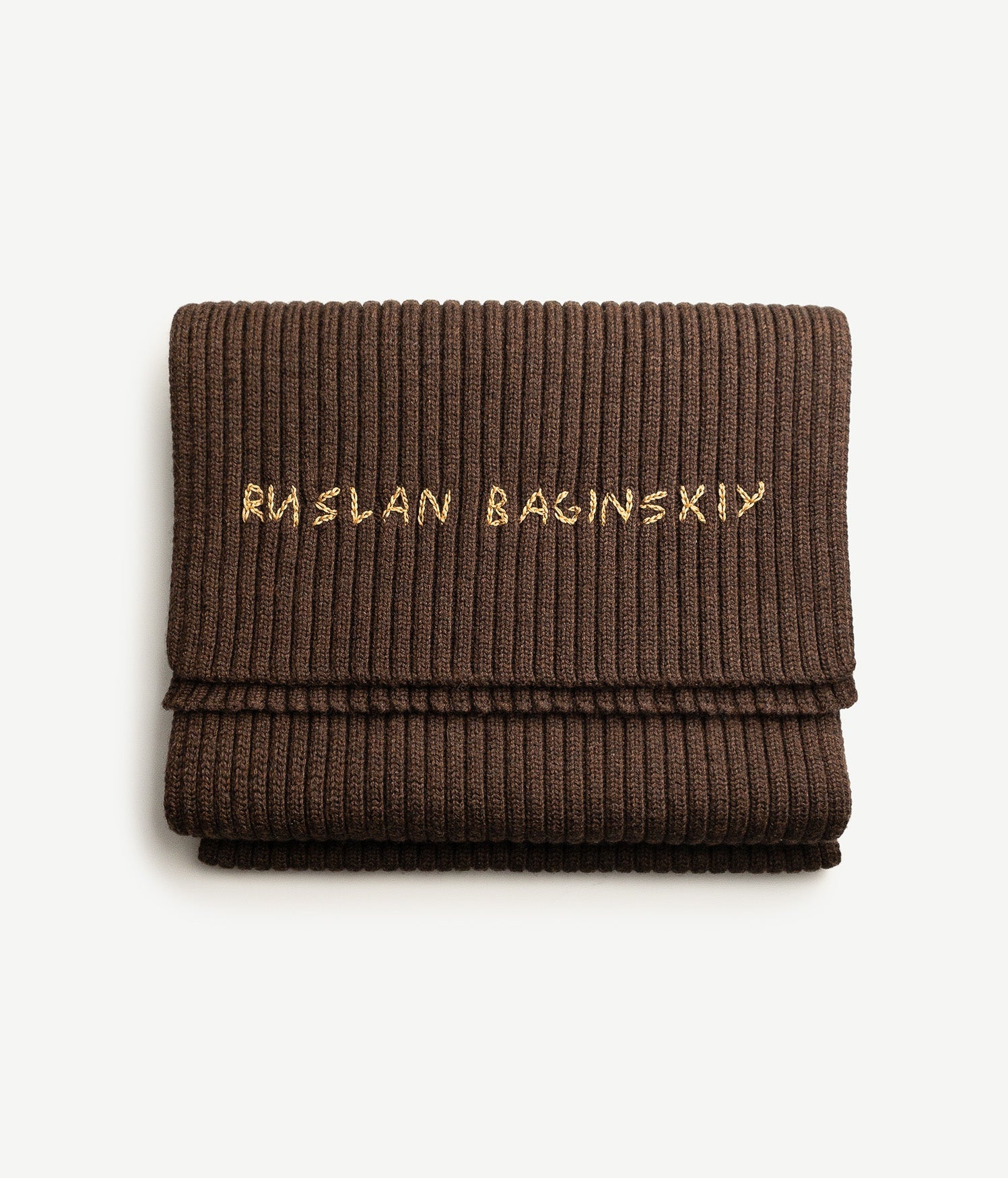 All Knits, Monogram-embroidered Wool ScarfШирина 30 см, Довжина 210 см