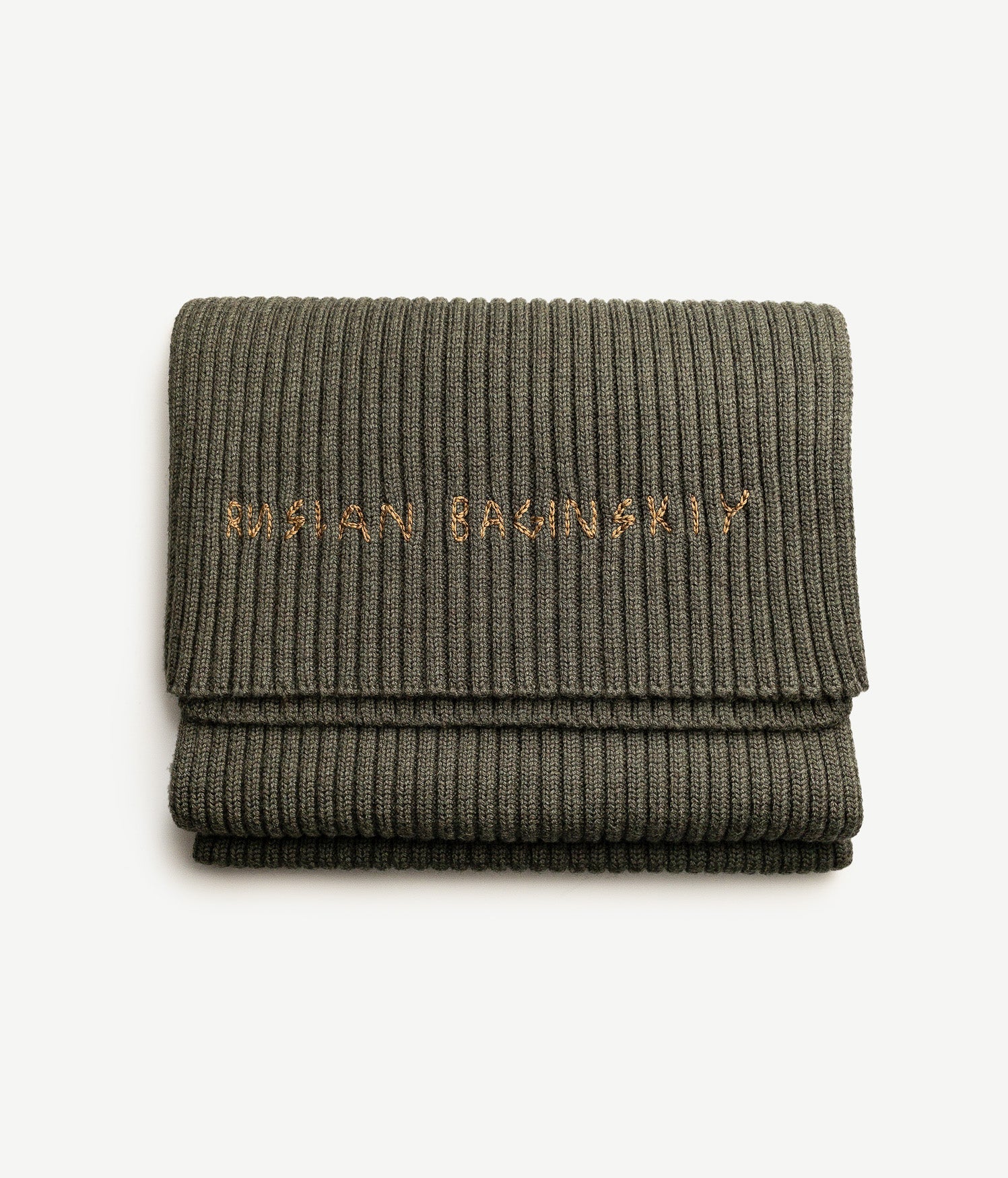 Monogram-embroidered Wool Scarf