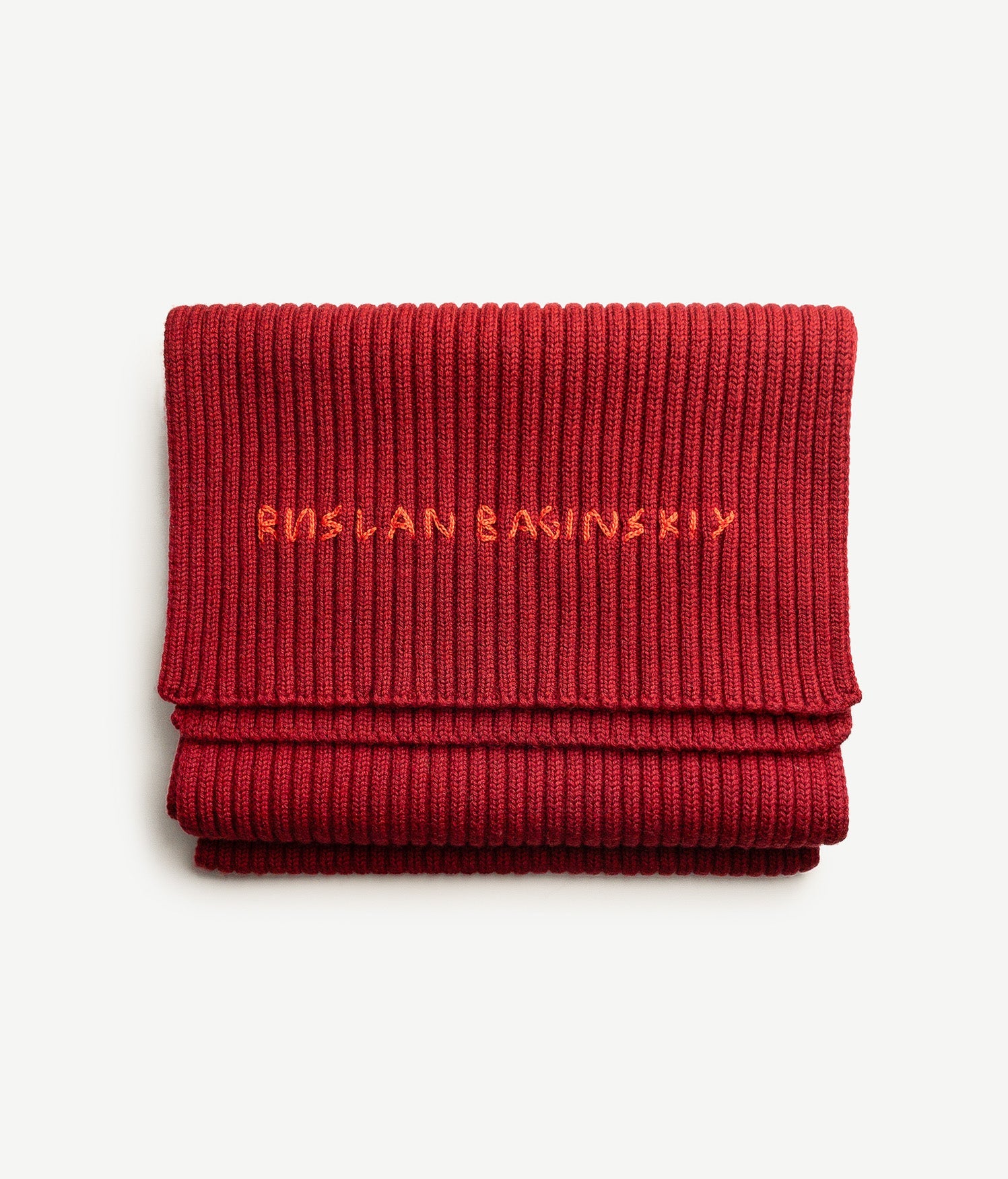 Monogram-embroidered Wool Scarf