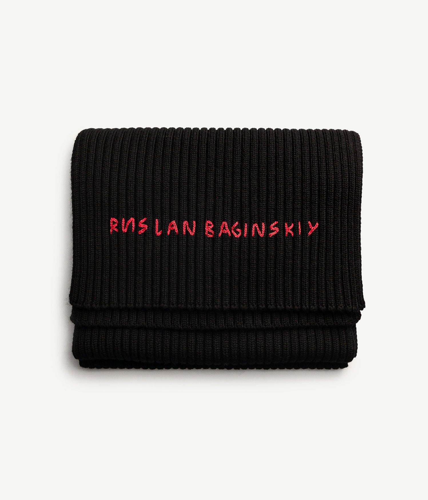 Monogram-embroidered Wool Scarf