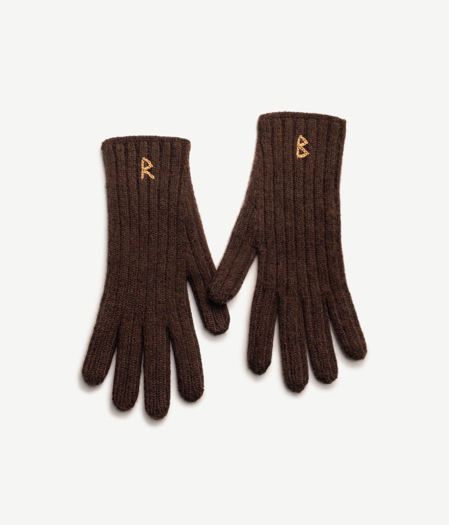 All Knits, Monogram-embroidered Wool Gloves