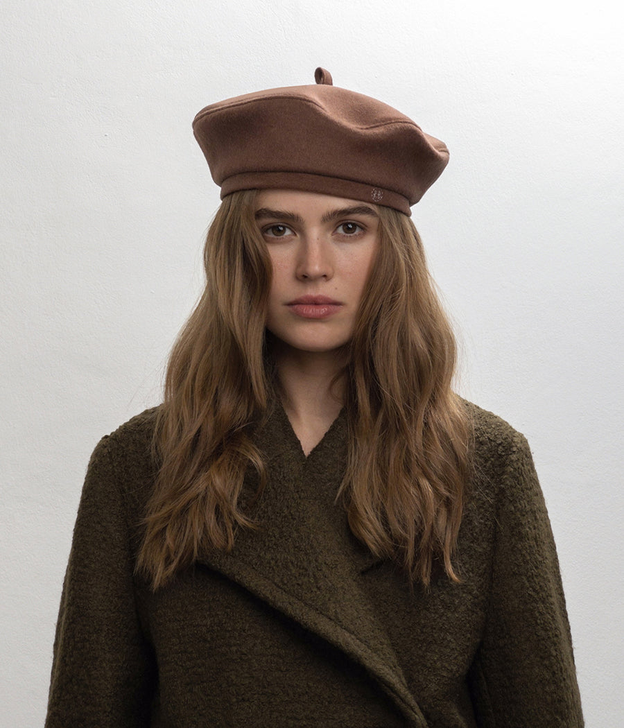 ruslan baginskiy Monogram-embroidered Wool Beret FW23-24 BRT08-WA-PT-XXS