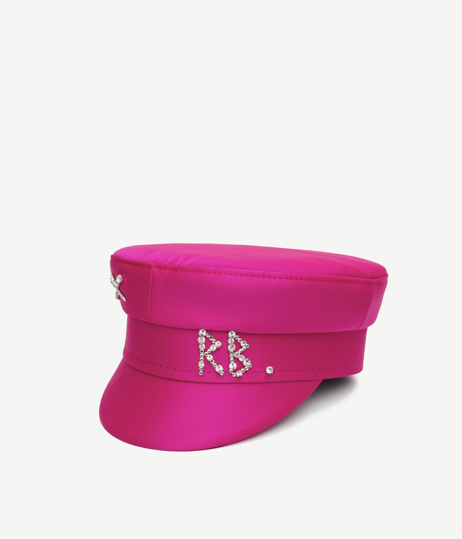 Photo, Baker Boy Cap, Crystal-embellished Satin Baker Boy Cap