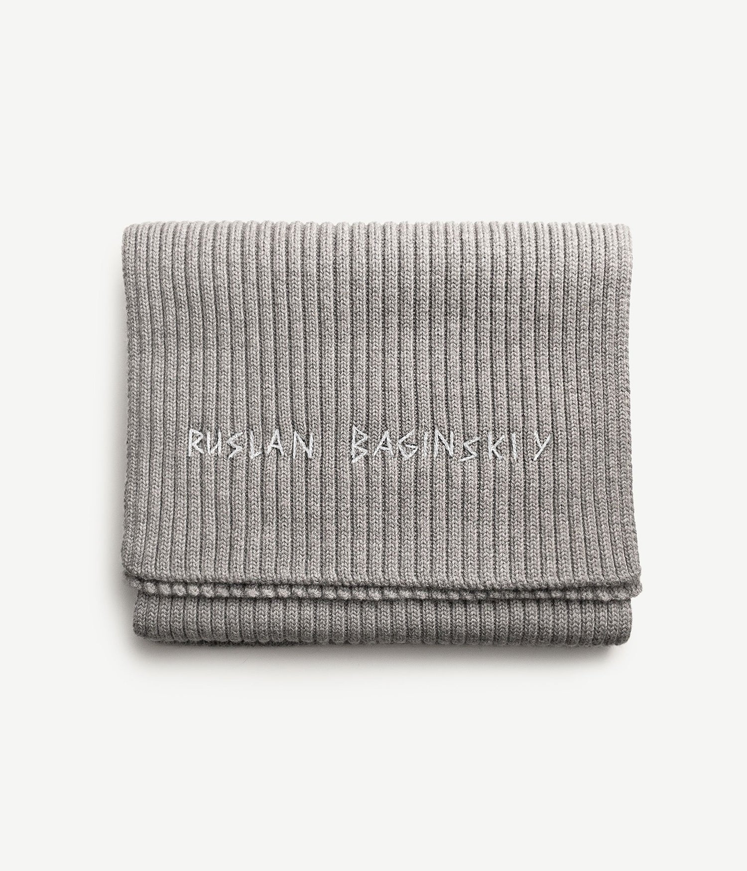 All Knits, Monogram-embroidered Wool ScarfШирина 30 см, Довжина 210 см