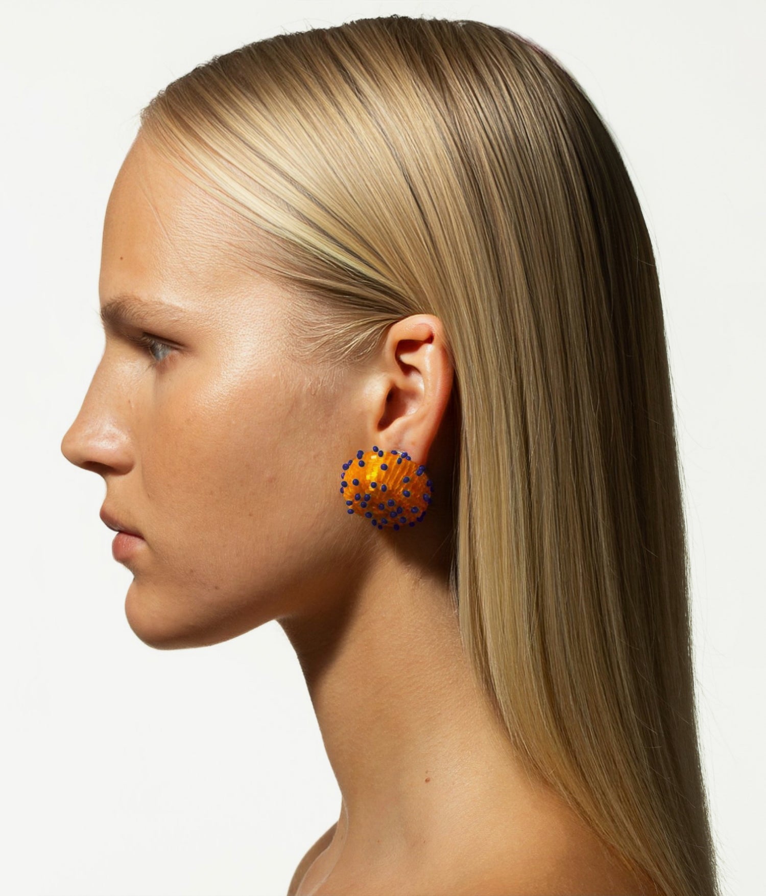 Ruslan Baginskiy Jewelry collection, SKARBY Purple and Orange Beaded Earrings