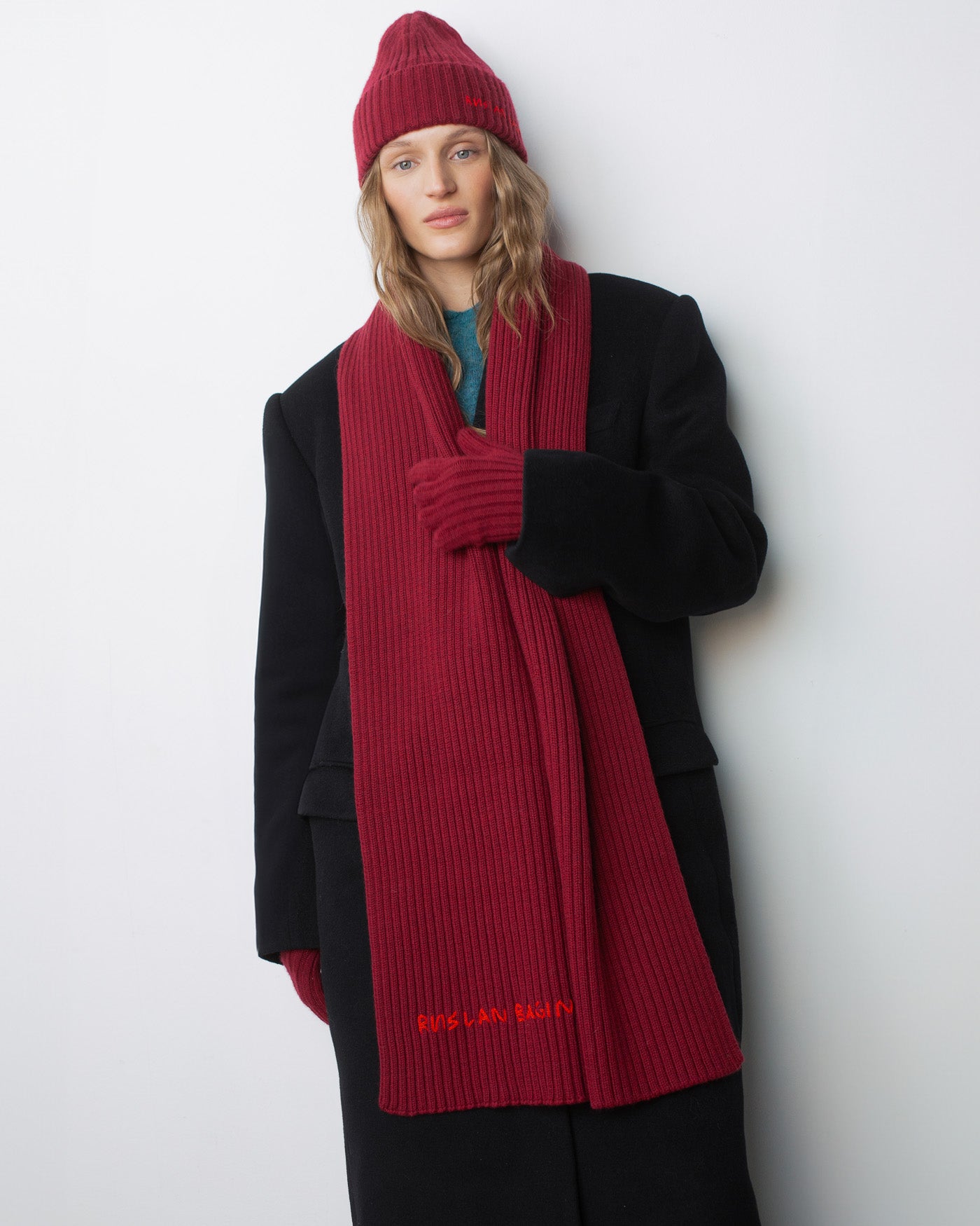Photo, Gloves, Monogram-embroidered Wool Gloves