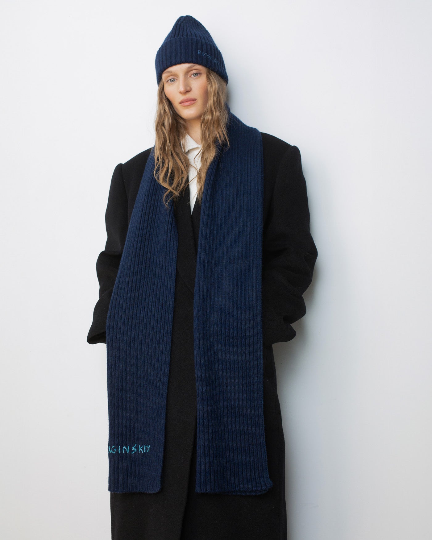 Photo, Scarf, Monogram-embroidered Wool Scarf