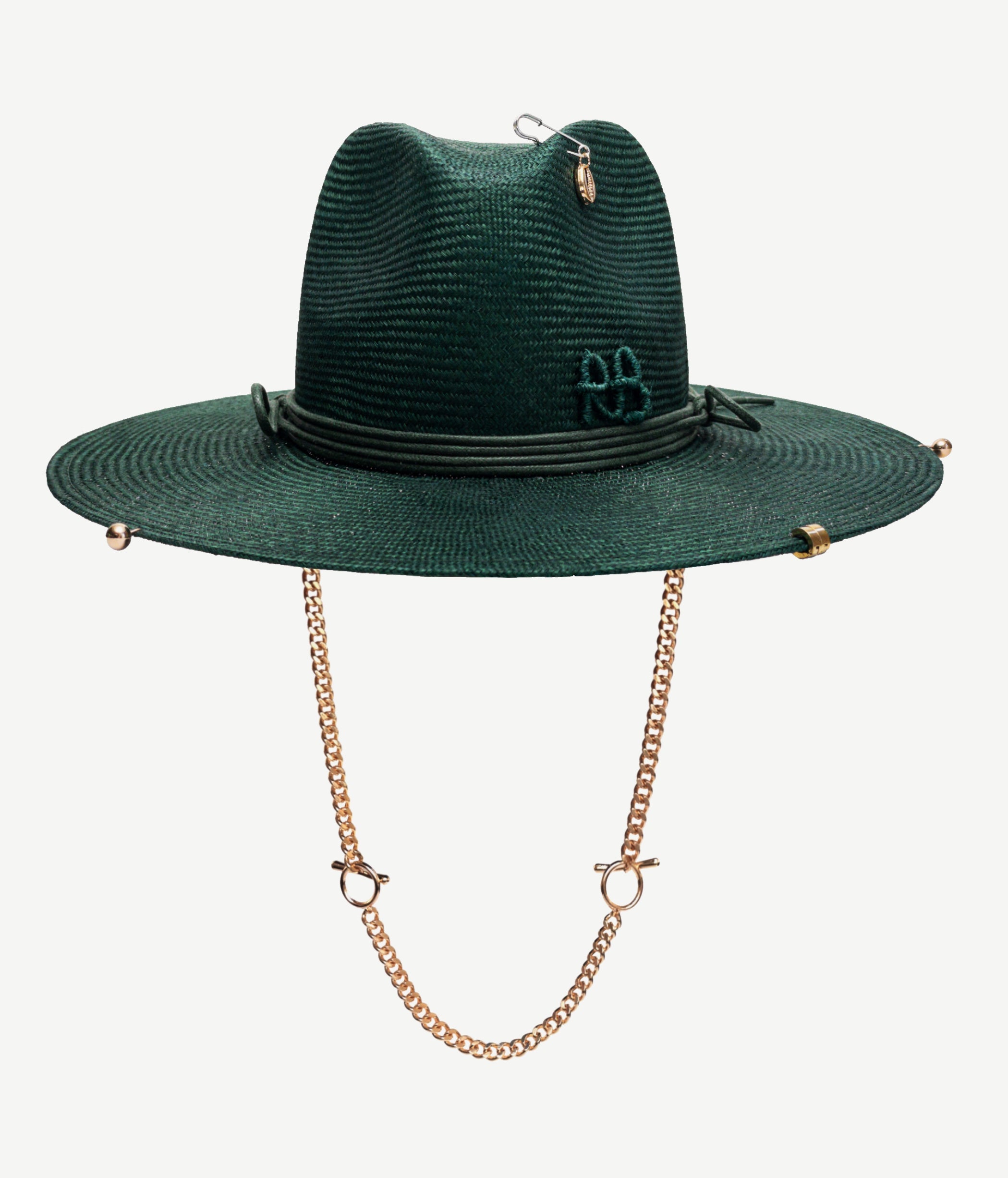 Chain Strap Straw Fedora Hat • Ruslan Baginskiy Hats & Accessories