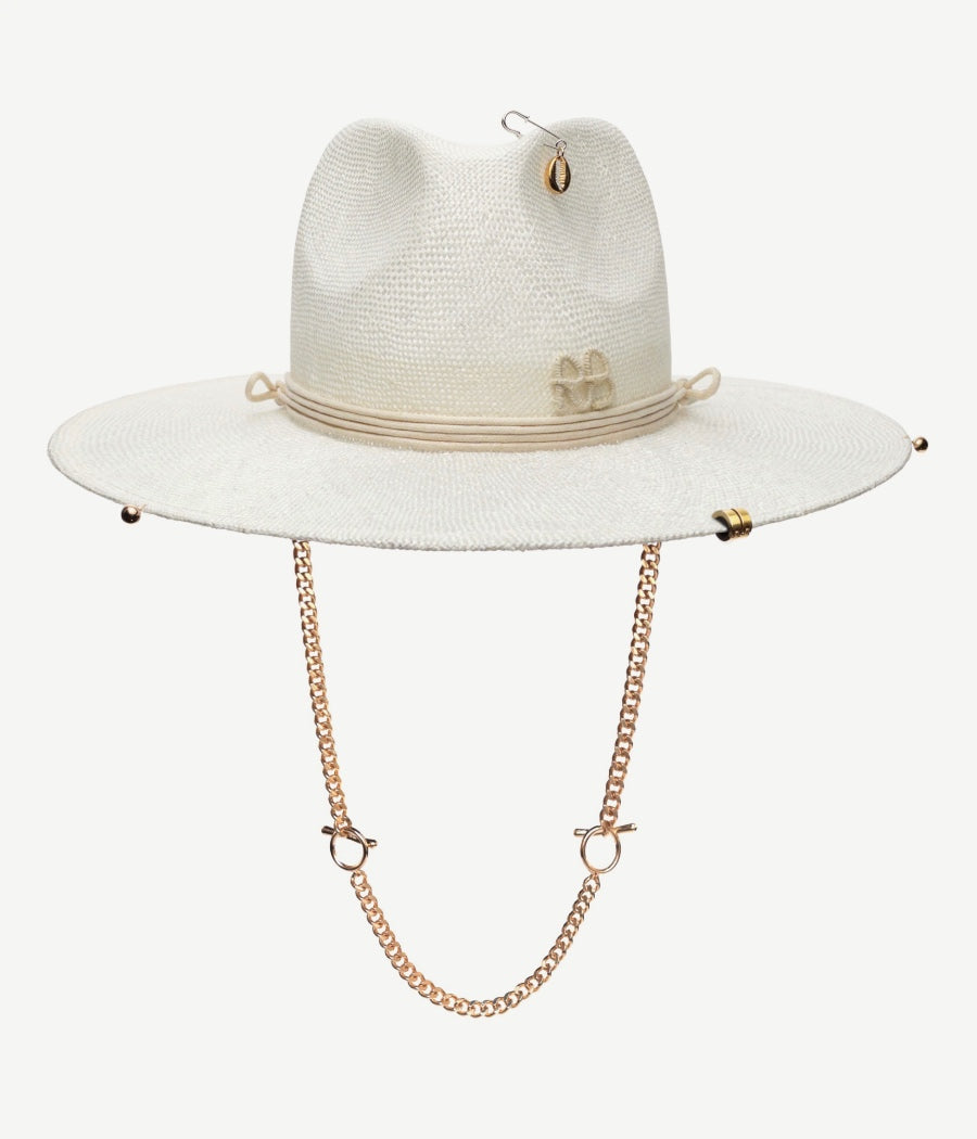 Chain Strap Straw Fedora Hat FDR036-SZL-PRS-CHA-WRB-XS Ruslan Baginskiy