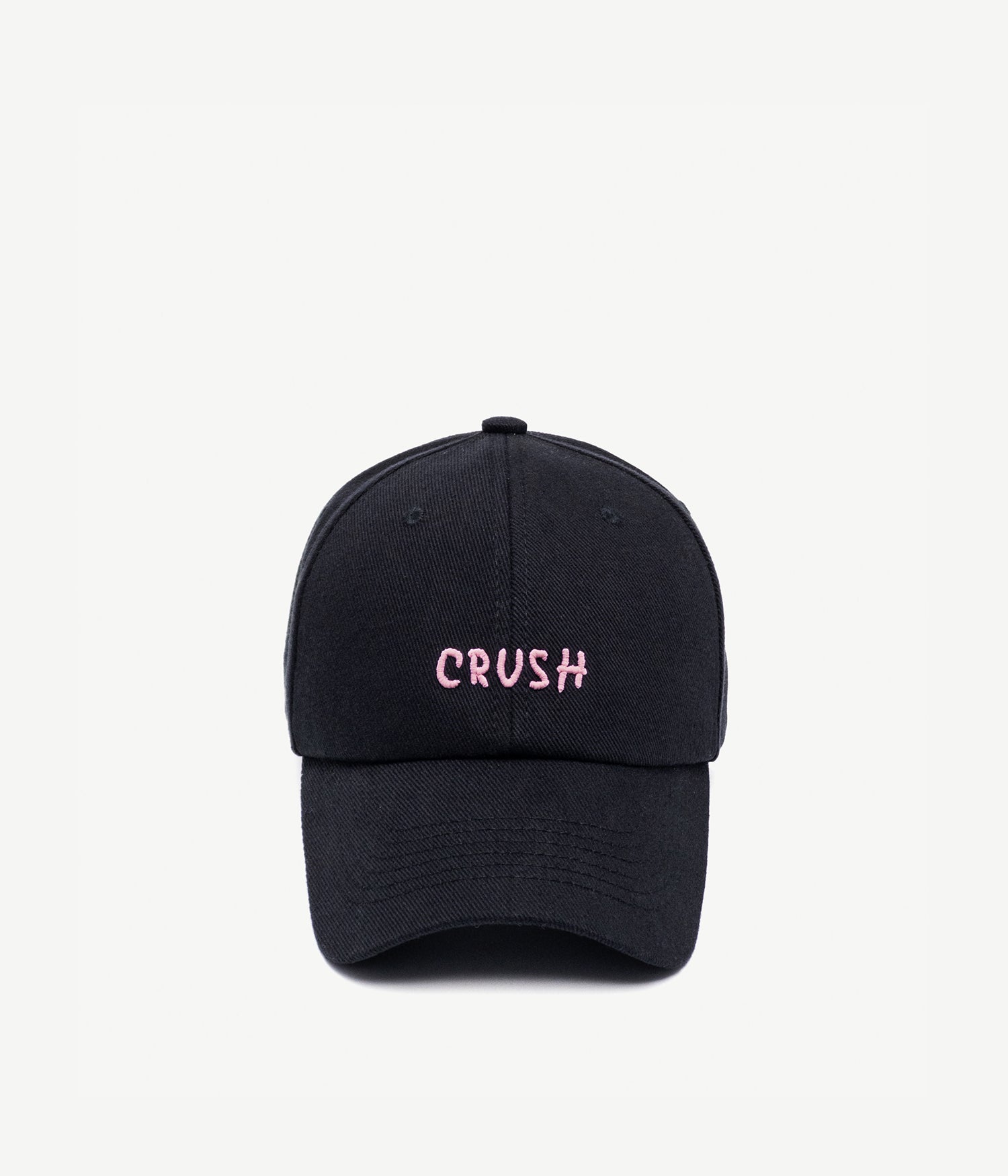 "Crush" Baseball Cap, Ruslan Baginskiy Чорна Бейсболка CrushБейсболка з натуральної бавовни у насиченому чорному кольорі. Оздоблена тонкою, охайною строчкою в тон виробу. Завершена акцентною вишивкою слова "Crush" та монограми RB позаду.Створено в Україні.