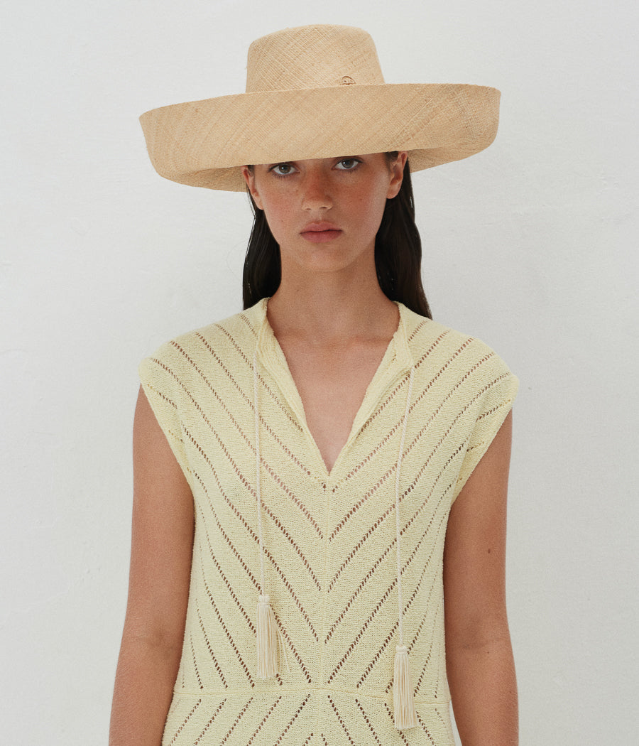 Black Friday Archive by RB, Monogram-embellished Oversized Sun Hat KF036-STR-RSRB-OV-SM Ruslan Baginskiy