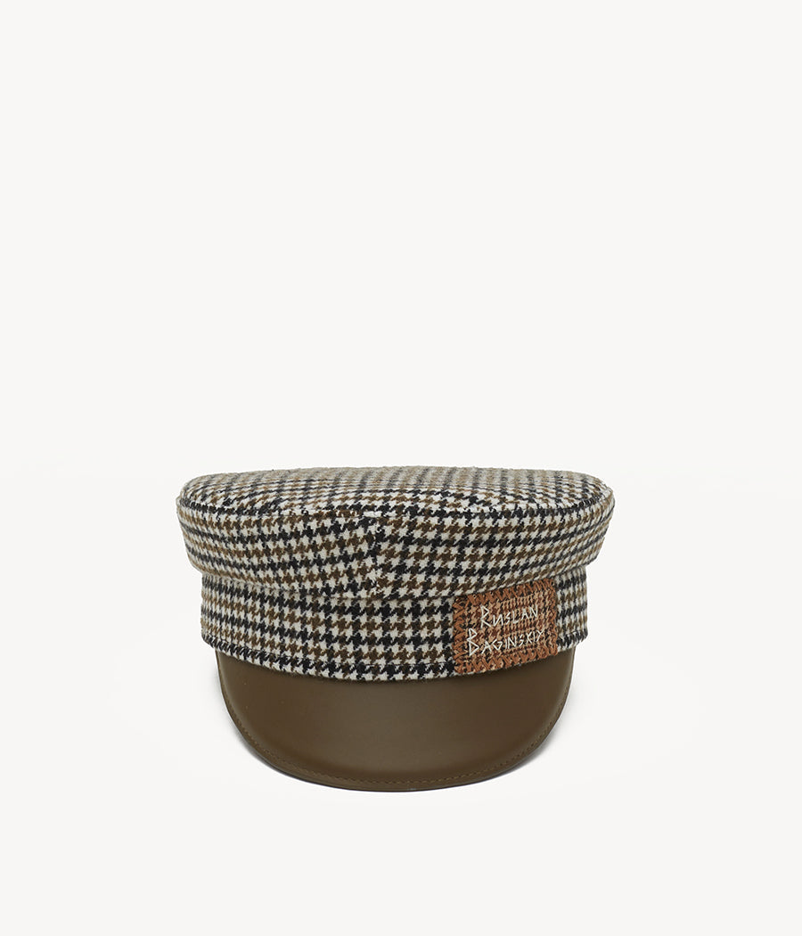 Black Friday Archive by RB, Checked Wool Baker Boy Cap