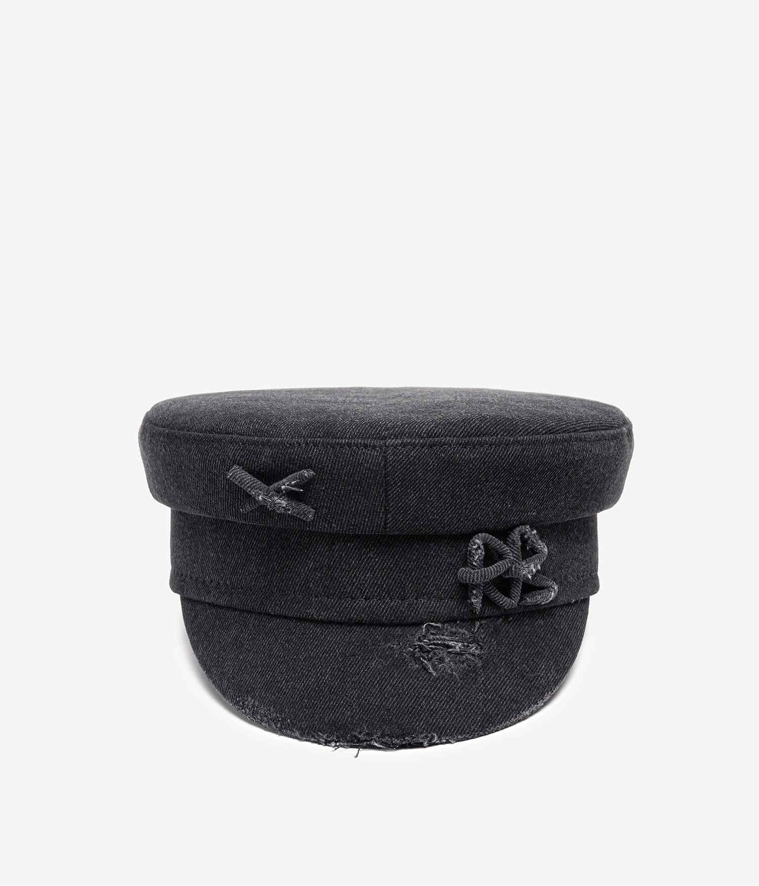 Distressed Denim Baker Boy Cap