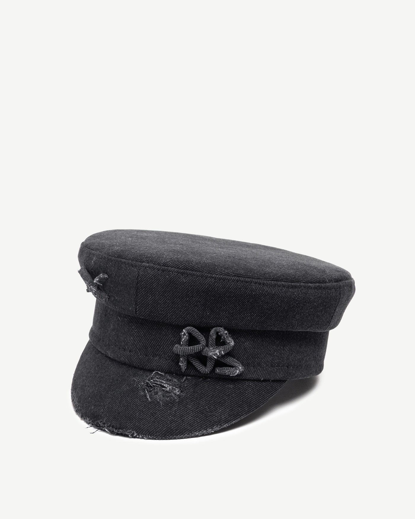 Distressed Denim Baker Boy Cap