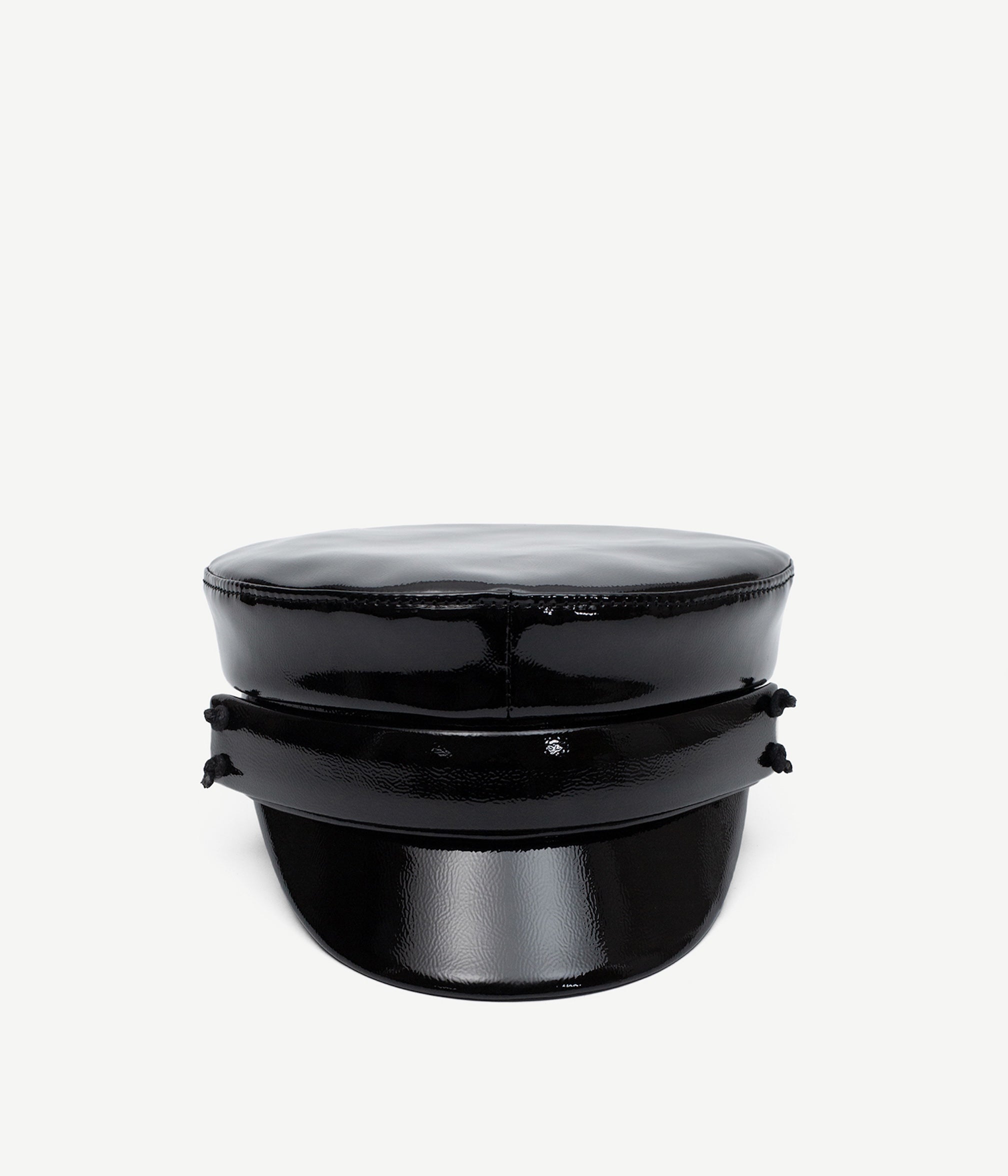 Fall 2026, Faux-Leather Belted Baker Boy Cap