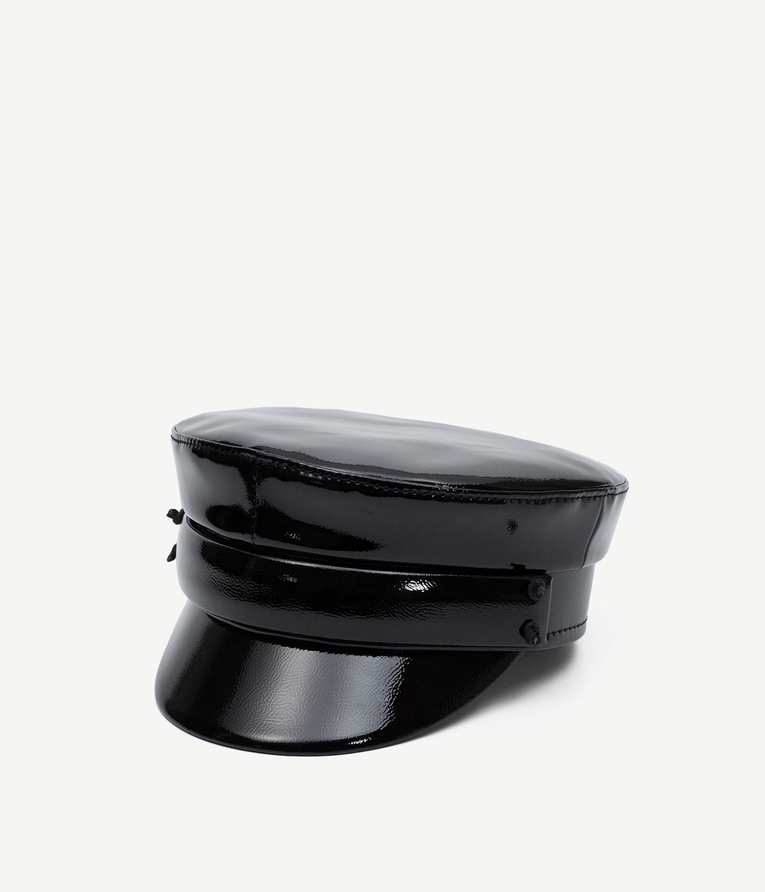 Photo, , Faux-Leather Belted Baker Boy Cap