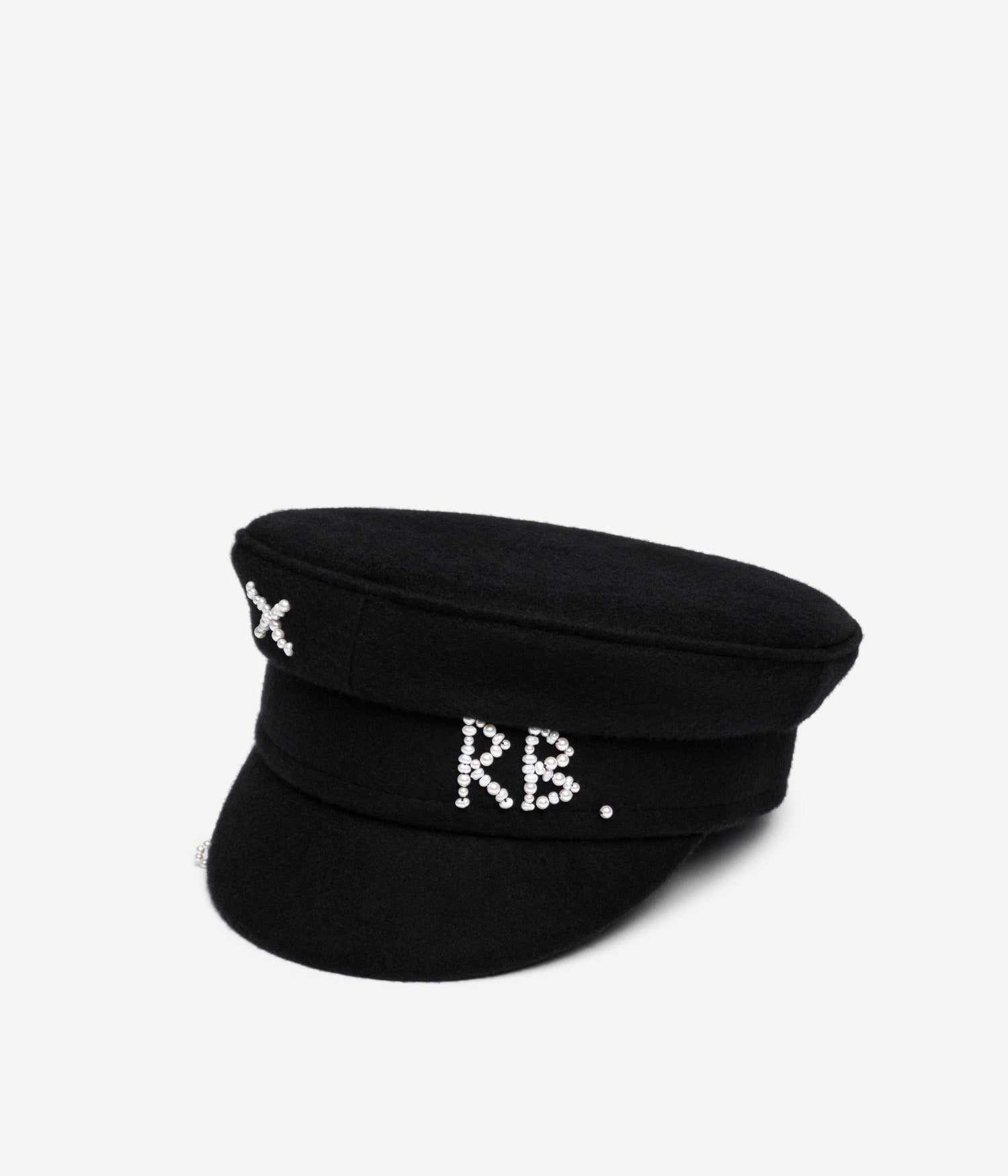 Pearls-embellished Baker Boy Cap