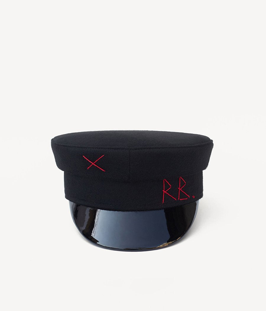 Black Wool Baker Boy Cap KPC033-W-XXS Ruslan Baginskiy