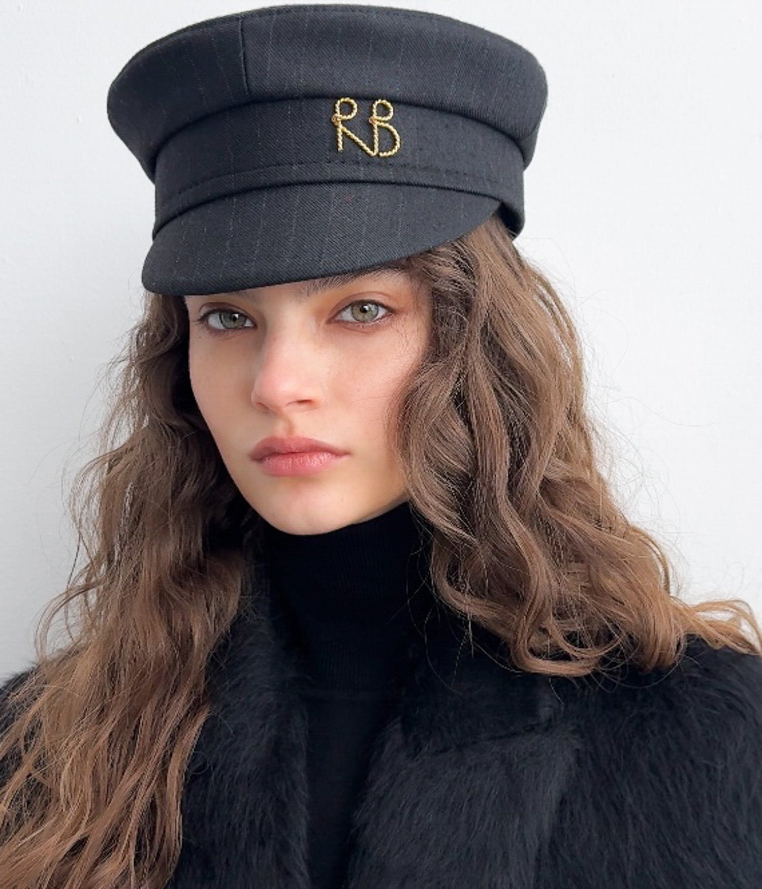 Logo-embellished Stripe-Pattern Baker Boy Cap
