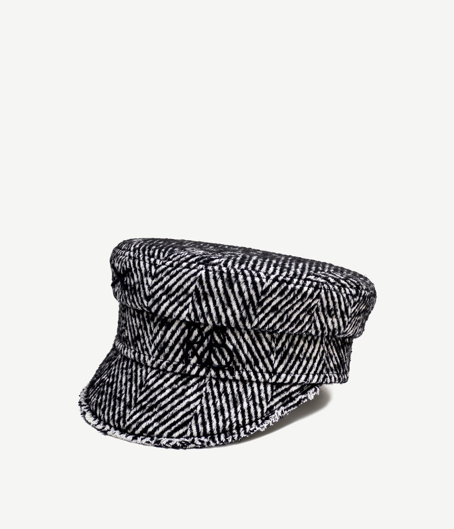 Gift Guide, ruslan baginskiy Herringbone-wool Baker Boy Cap FW23-24 KPC033-WP-YO-BHR-WRB-XXS