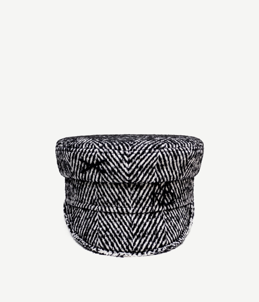 Gift Guide, ruslan baginskiy Herringbone-wool Baker Boy Cap FW23-24 KPC033-WP-YO-BHR-WRB-XXS