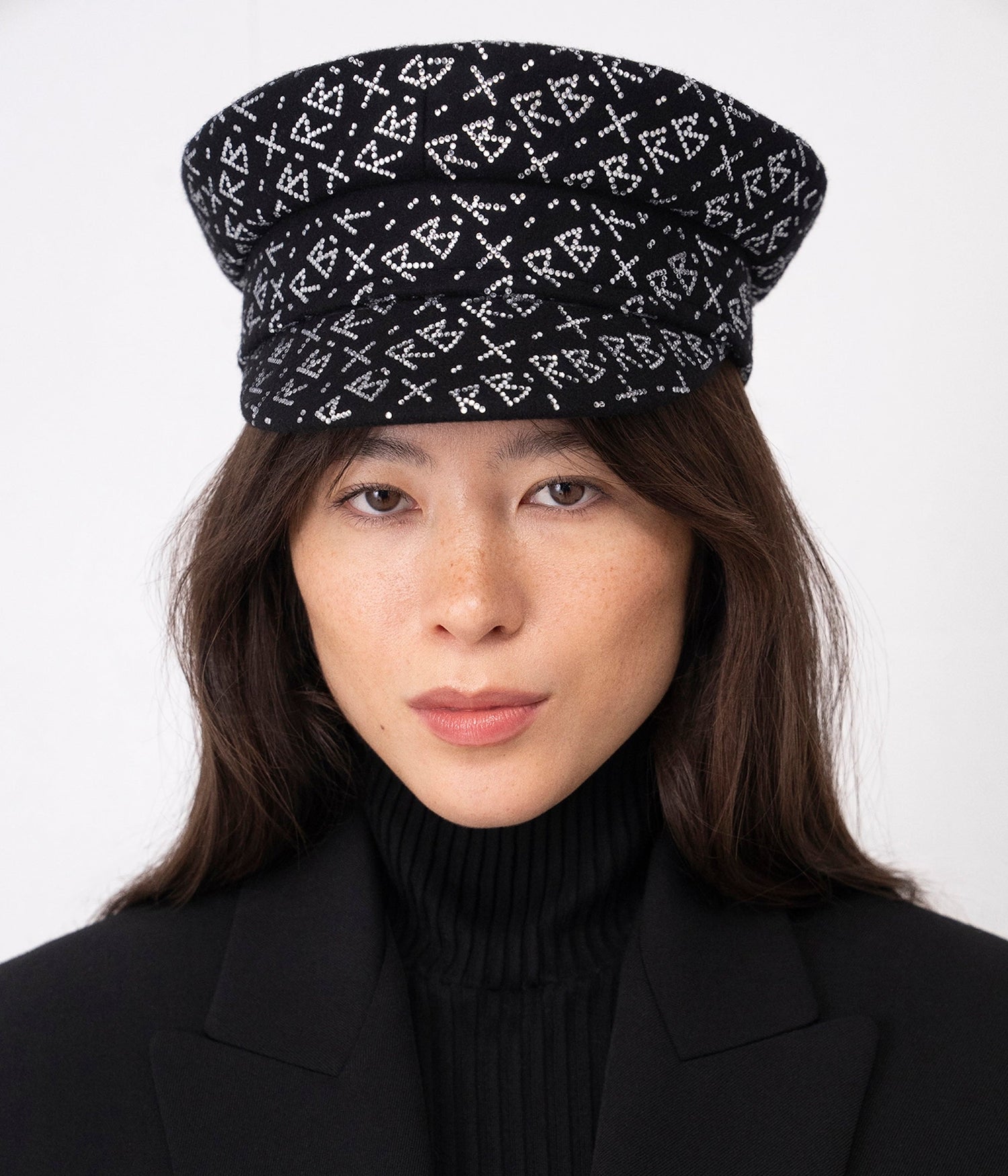 Photo, , Crystal-embellished Baker Boy Cap