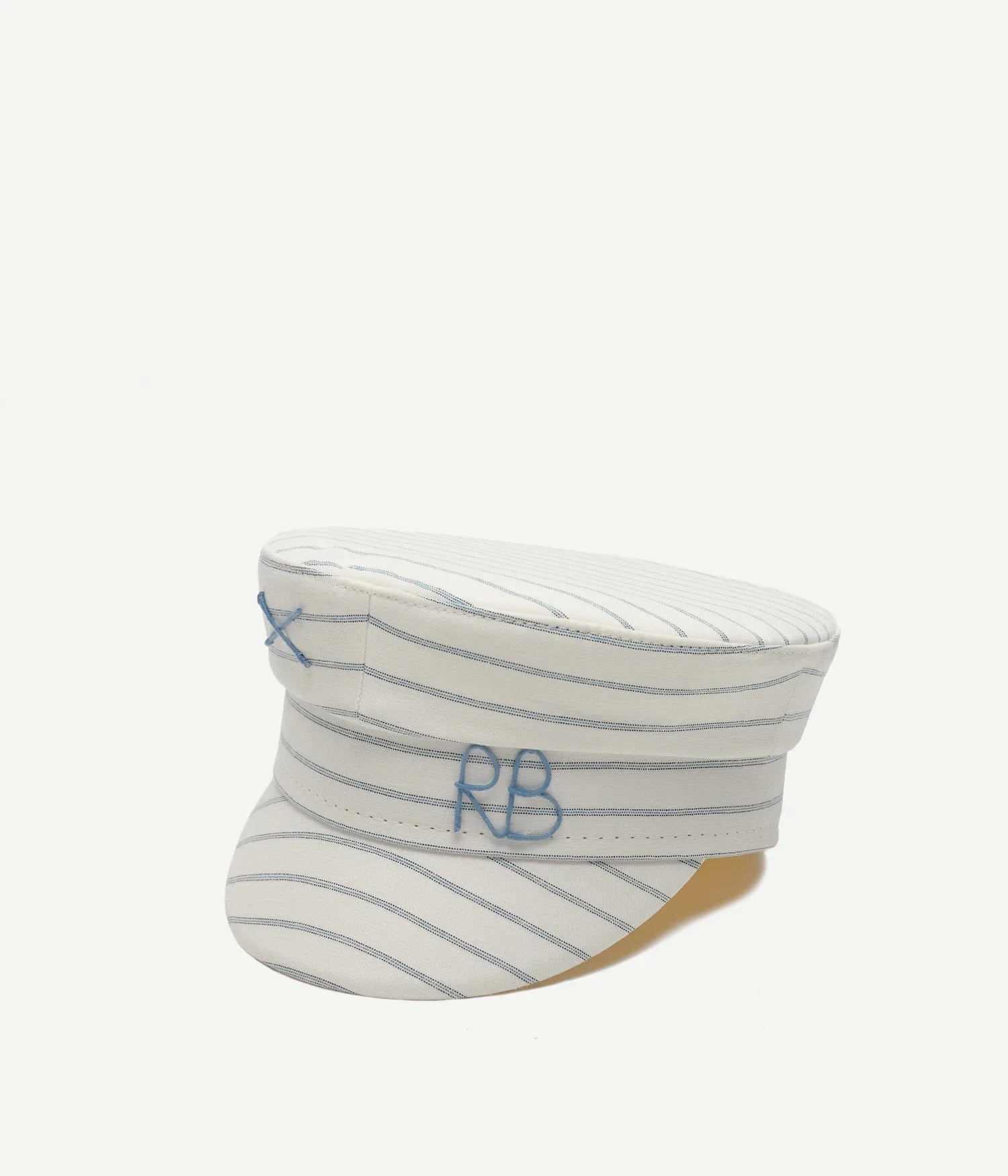 Logo-embellished Stripe-Pattern Baker Boy Cap