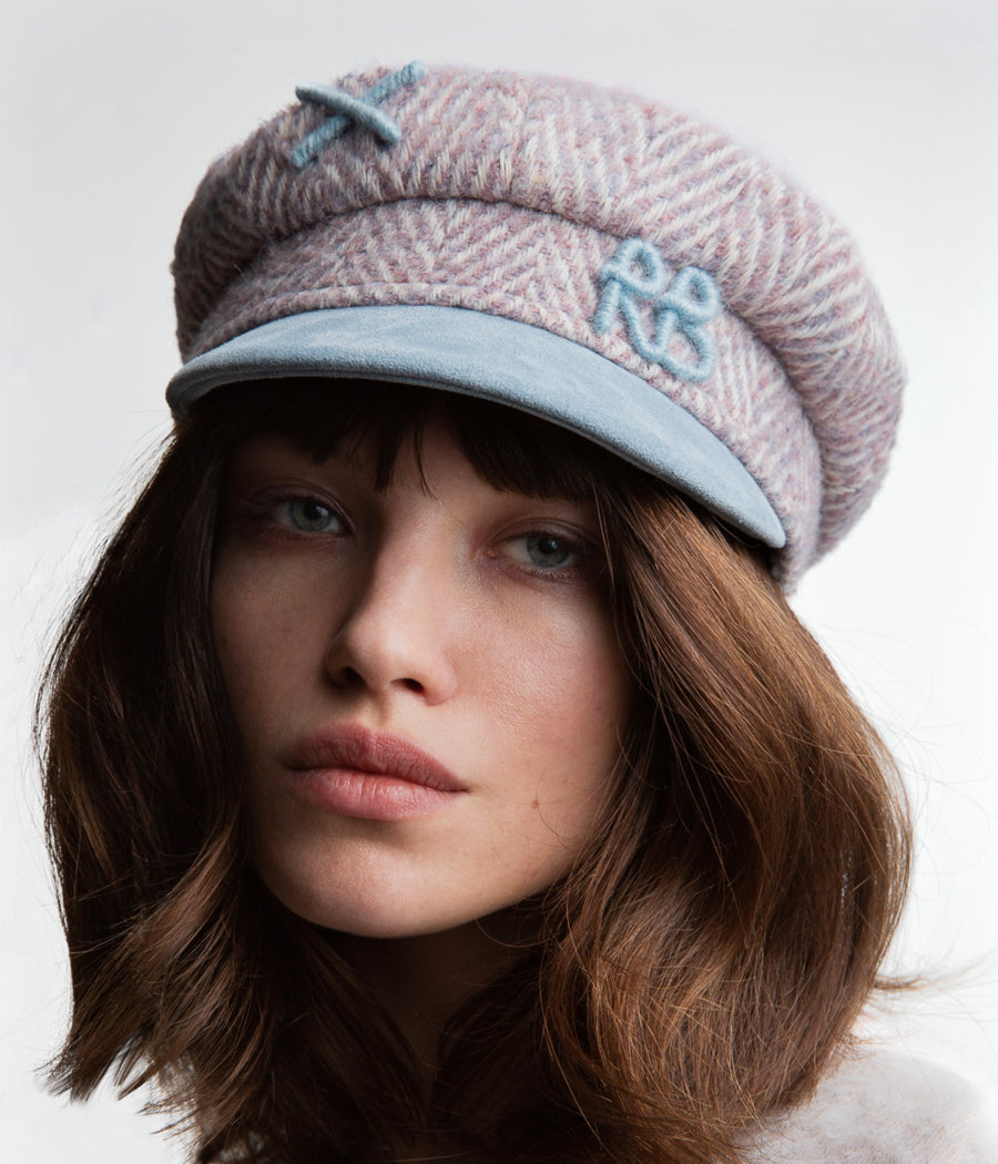 Hats, ruslan baginskiy Herringbone-wool Baker Boy Cap FW23-24 KPC039/131-WPA-SU-YO-WRB-XXS