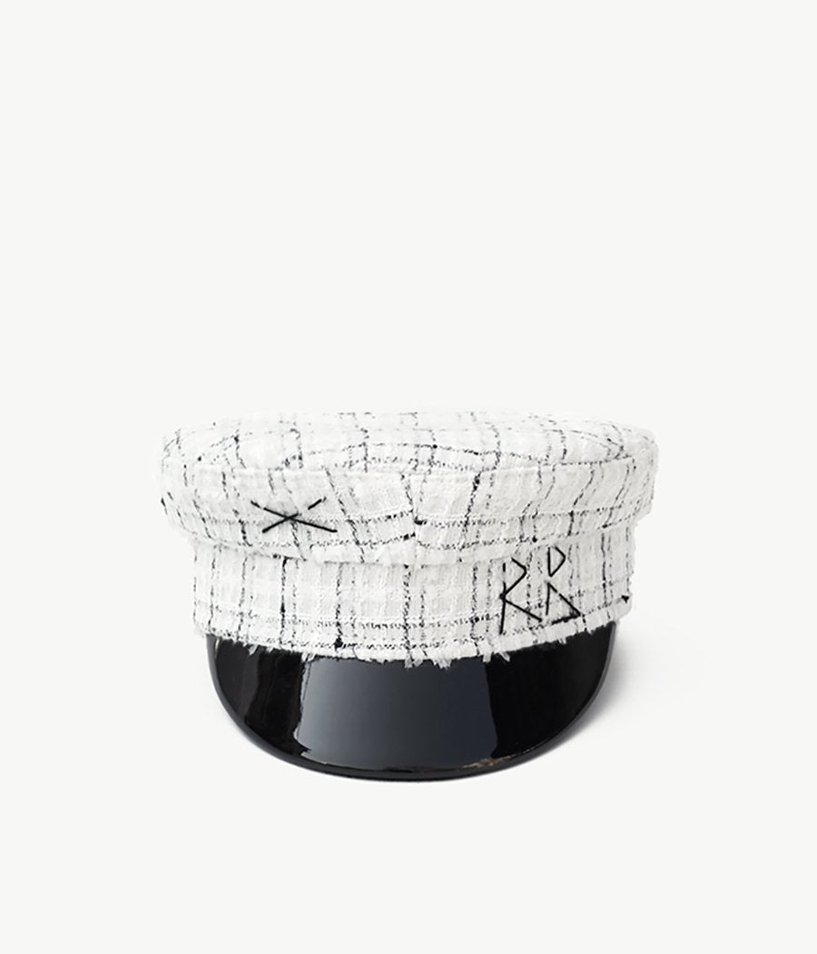 Checked-tweed baker boy cap (4622636711984)