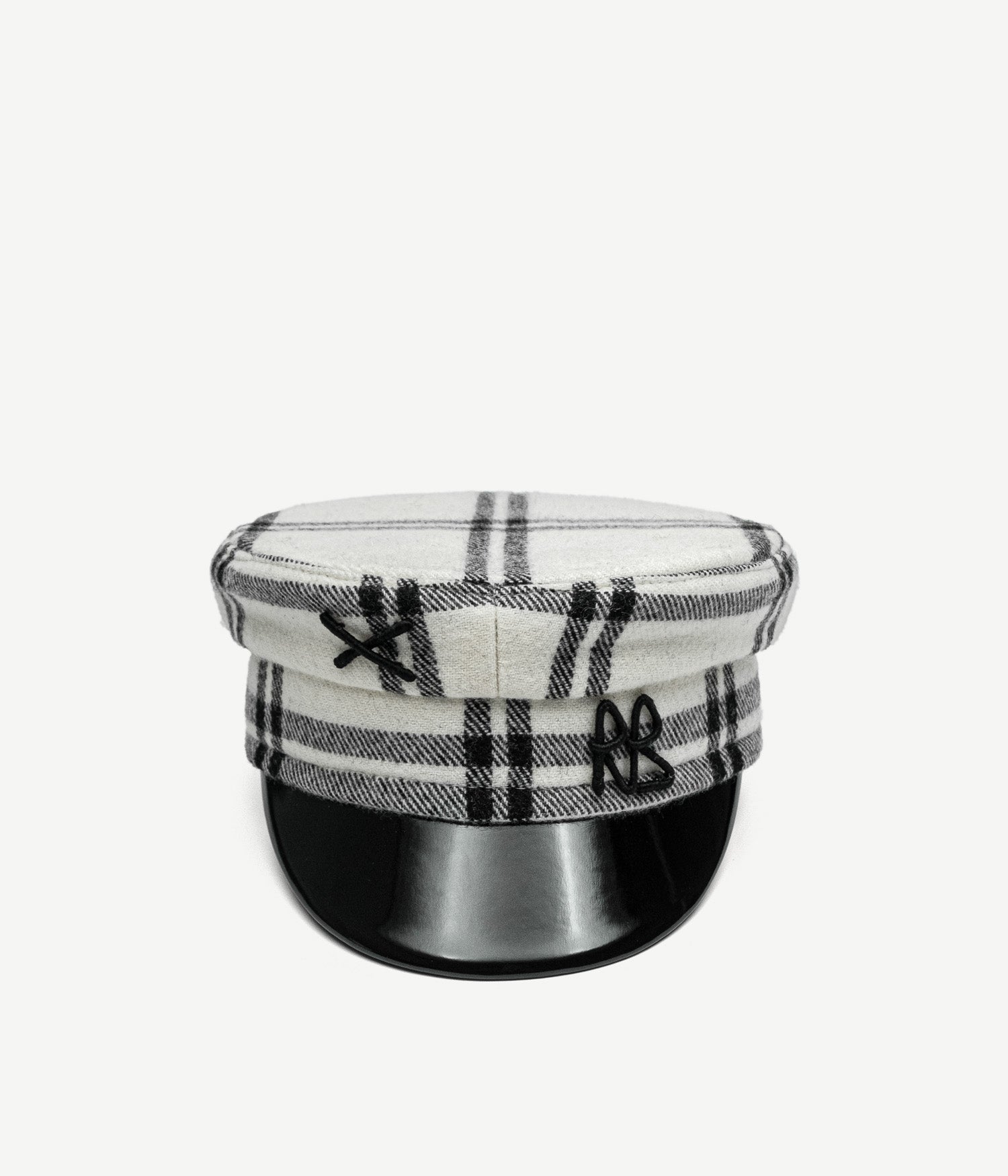 Logo-embellished Checked Baker Boy Cap