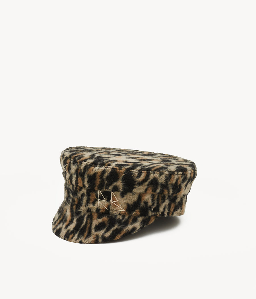 Black Friday Archive by RB, Leopard Print Baker Boy Cap