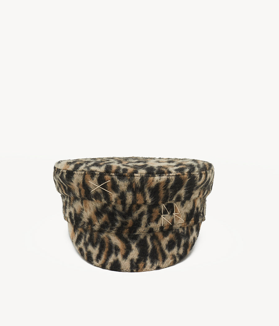 Black Friday Archive by RB, Leopard Print Baker Boy Cap