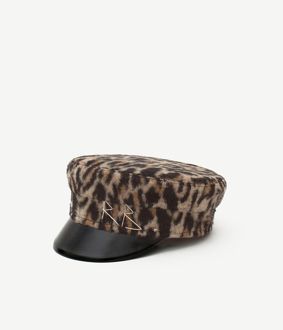 Leopard Print Baker Boy Cap