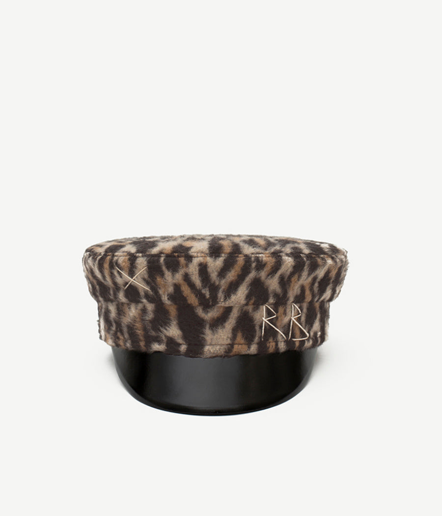 Leopard Print Baker Boy Cap