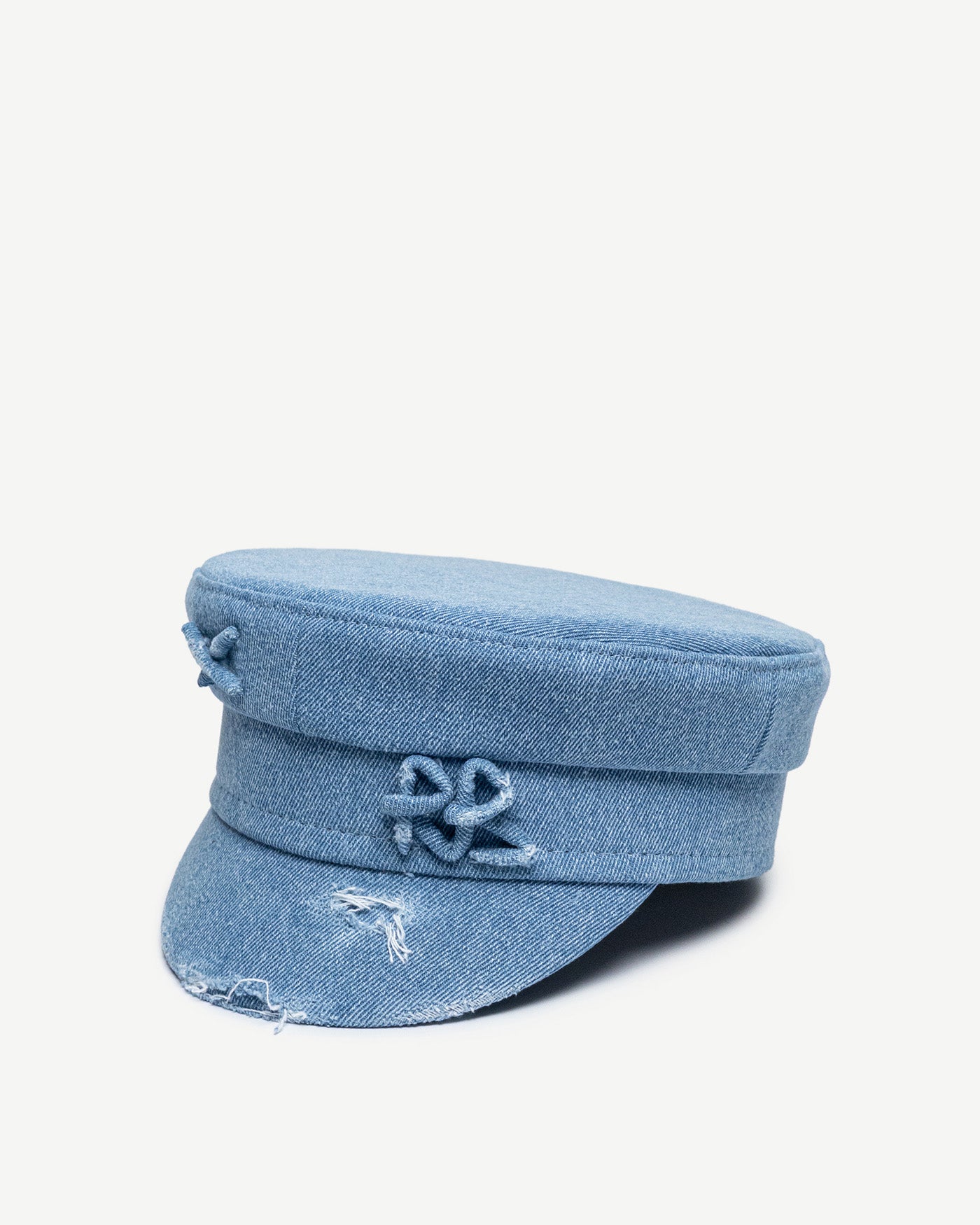 Hats, Distressed Denim Baker Boy Cap