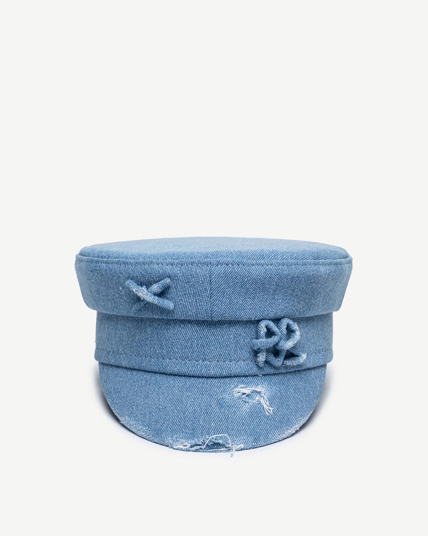 Photo, Baker Boy Cap, Distressed Denim Baker Boy Cap