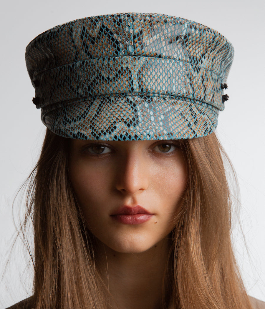 ruslan baginskiy Snake-print Baker Boy Cap FW23-24 KPC075-P-BLT-SNK-XXS